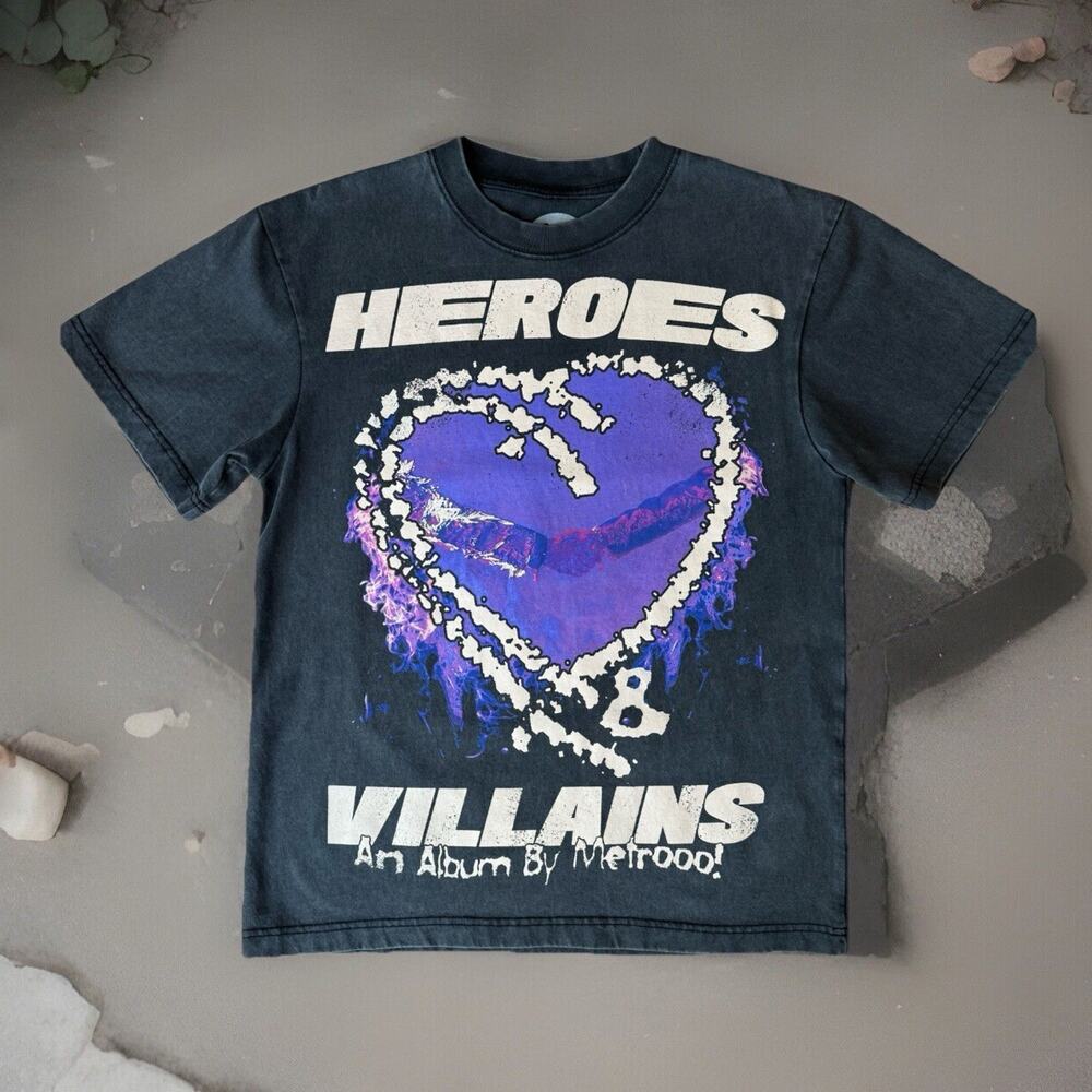 Metro Boomin Hellstar Shirt Small Multicolor Heroes Villains Streetwear Hip Hop